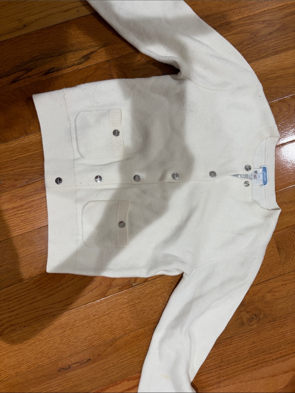 Jacadi Cream Knit Cardigan with Snap Buttons